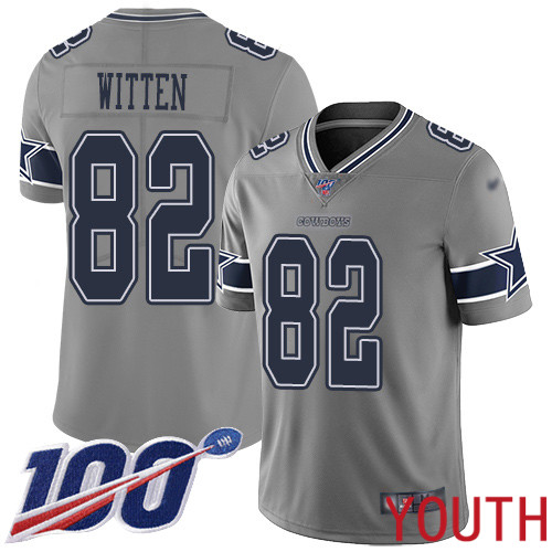 Youth Dallas Cowboys Limited Gray Jason Witten #82 100th Season Inverted Legend NFL Jersey->dallas cowboys->NFL Jersey
